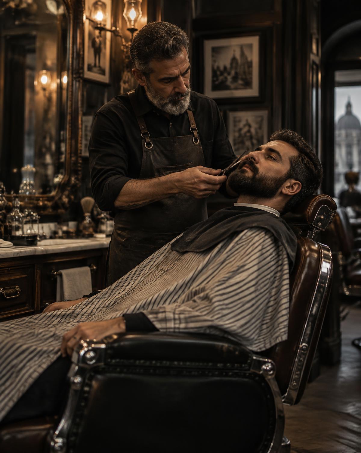 Rituale barba eseguito con precisione